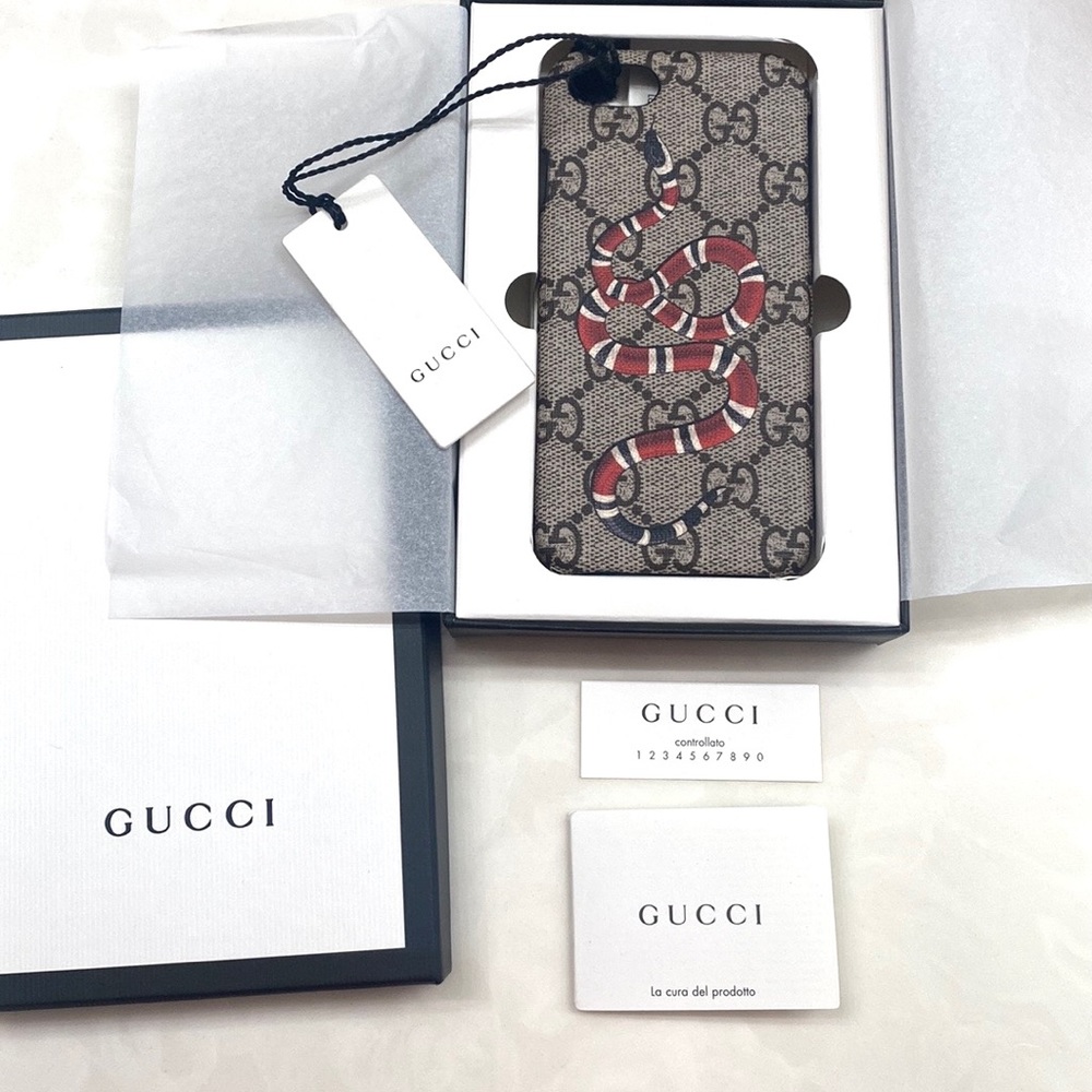 New Gucci Supreme Monogram Kingsnake iPhone 7 Case Cover, New in Box, - Picture 2 of 9